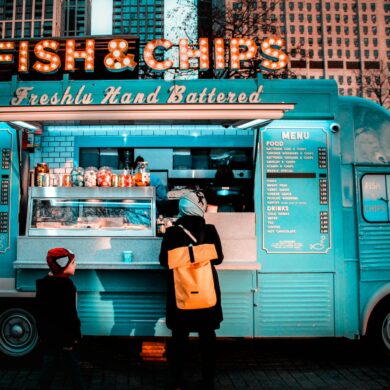Fish and chips food truck